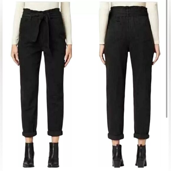 Joe’s The Brinkley High Rise Linen Paperbag Jeans in navy blue 26 - Picture 2 of 5